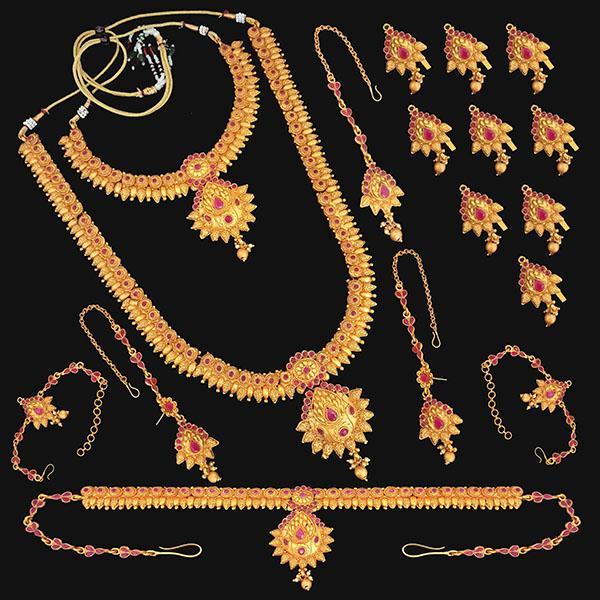 Shubham Pota Stone Copper Bridal Jewellery Set - FBK0080A