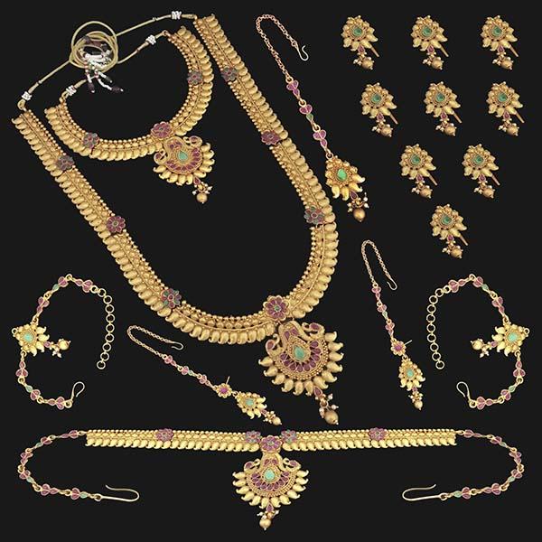 Shubham Pota Stone Copper Bridal Jewellery Set - FBK0081B