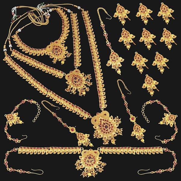 Shubham Pota Stone Copper Bridal Jewellery Set - FBK0082A