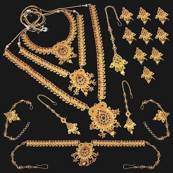 Shubham Pota Stone Copper Bridal Jewellery Set - FBK0082B