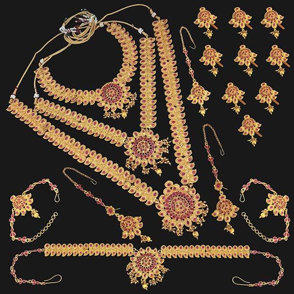 Shubham Pota Stone Copper Bridal Jewellery Set - FBK0083A