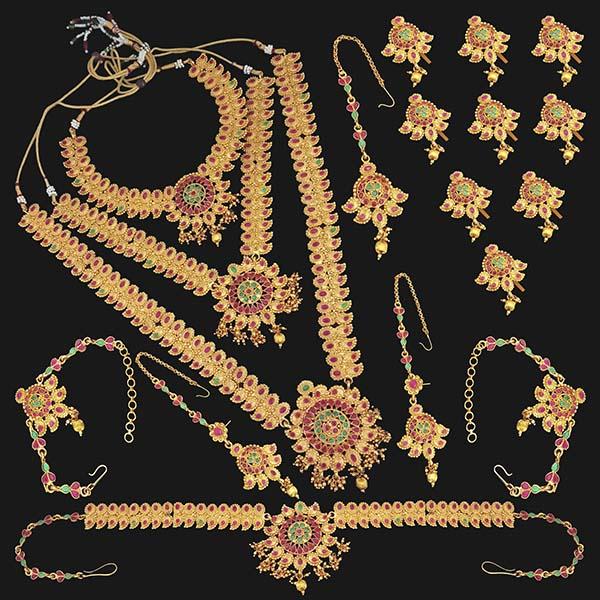 Shubham Pota Stone Copper Bridal Jewellery Set - FBK0083B