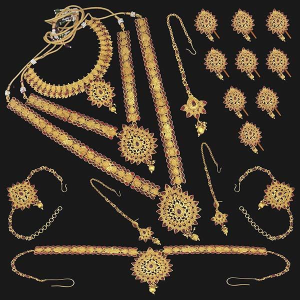 Shubham Pota Stone Copper Bridal Jewellery Set - FBK0084A