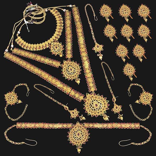 Shubham Pota Stone Copper Bridal Jewellery Set - FBK0084B