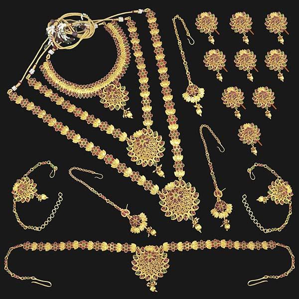 Shubham Pota Stone Copper Bridal Jewellery Set - FBK0085B