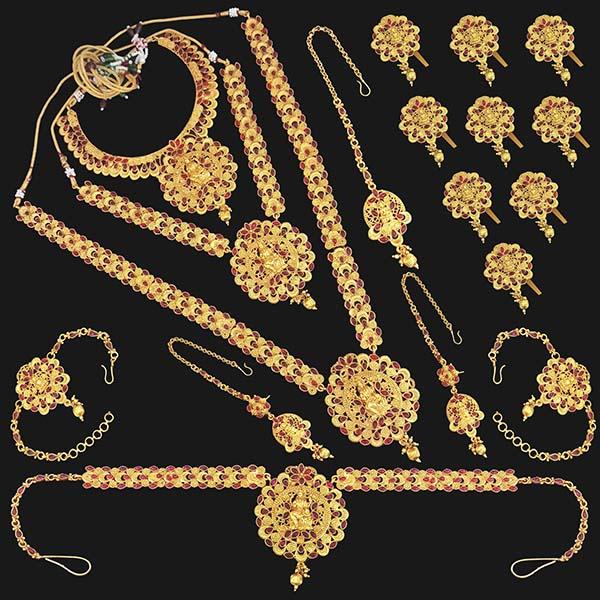 Shubham Pota Stone Copper Bridal Jewellery Set - FBK0086A