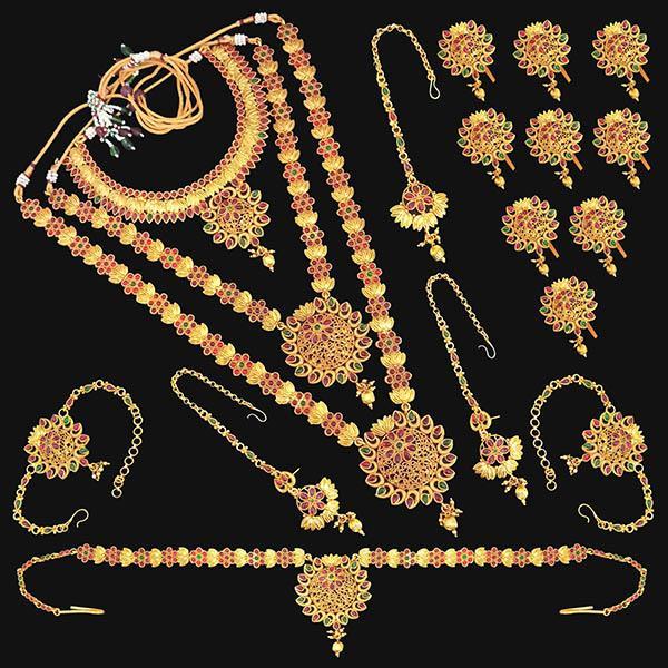 Shubham Pota Stone Copper Bridal Jewellery Set - FBK0086B