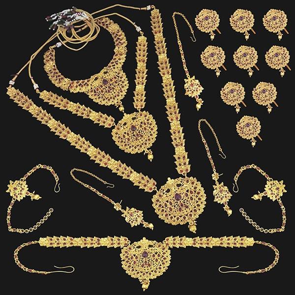Shubham Pota Stone Copper Bridal Jewellery Set - FBK0087A