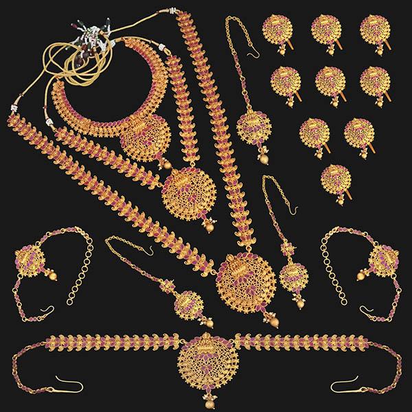 Shubham Pota Stone Copper Bridal Jewellery Set - FBK0088