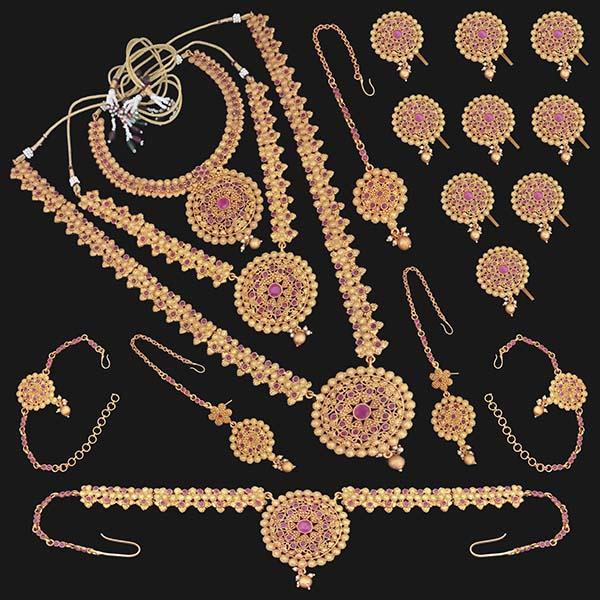 Shubham Pota Stone Copper Bridal Jewellery Set - FBK0089