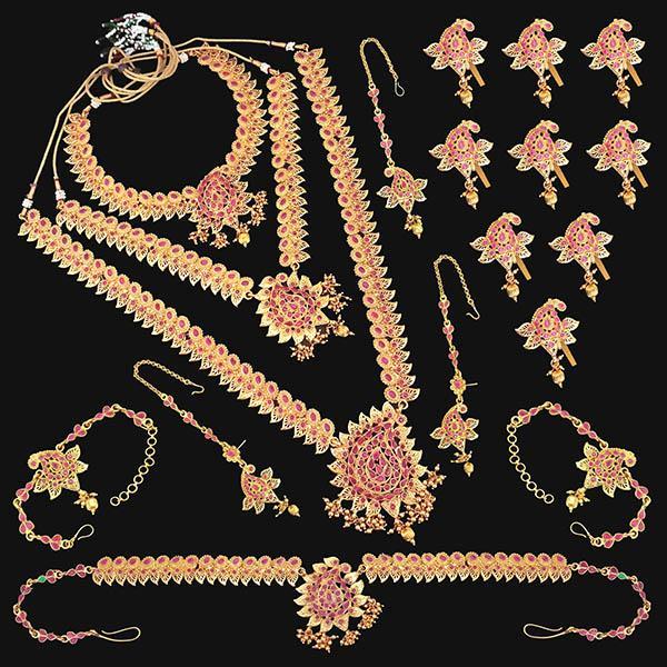 Shubham Pota Stone Copper Bridal Jewellery Set - FBK0090A