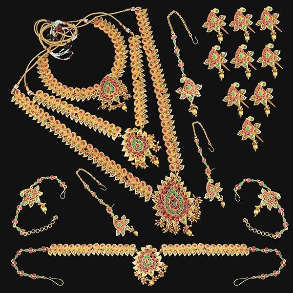 Shubham Pota Stone Copper Bridal Jewellery Set - FBK0090B