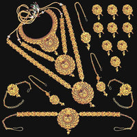 Shubham Pota Stone Copper Bridal Jewellery Set - FBK0091A