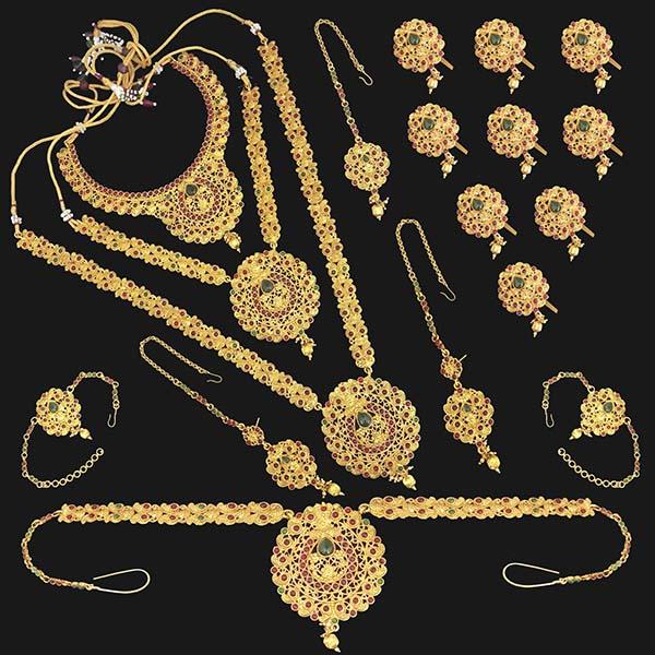 Shubham Pota Stone Copper Bridal Jewellery Set - FBK0091B