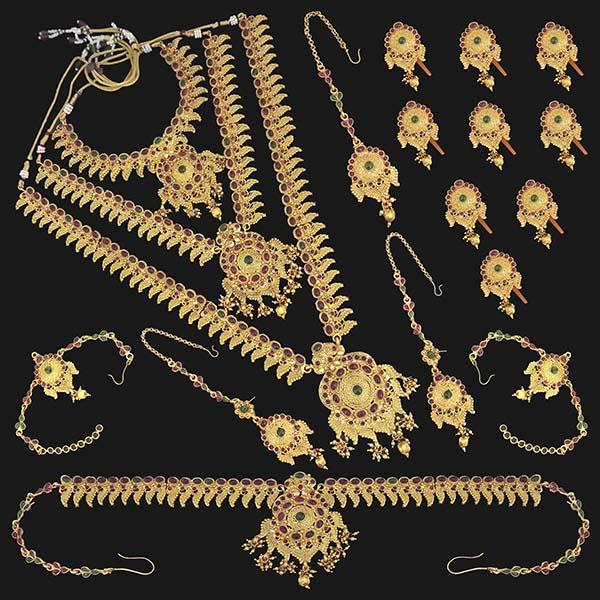 Shubham Pota Stone Copper Bridal Jewellery Set - FBK0092