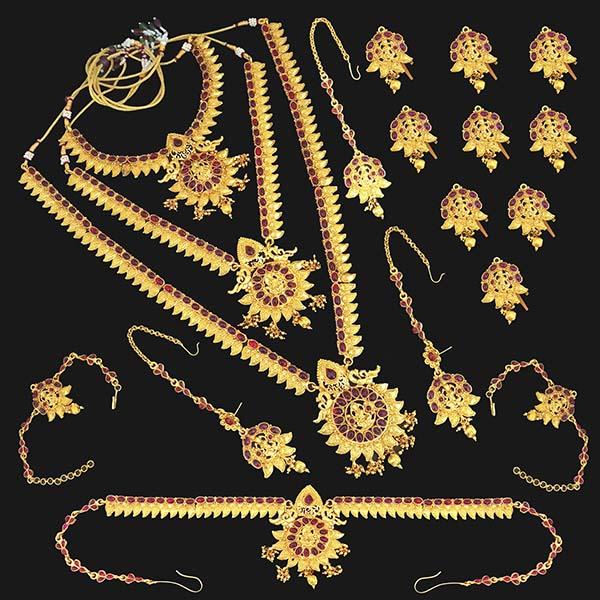 Shubham Pota Stone Copper Bridal Jewellery Set - FBK0093