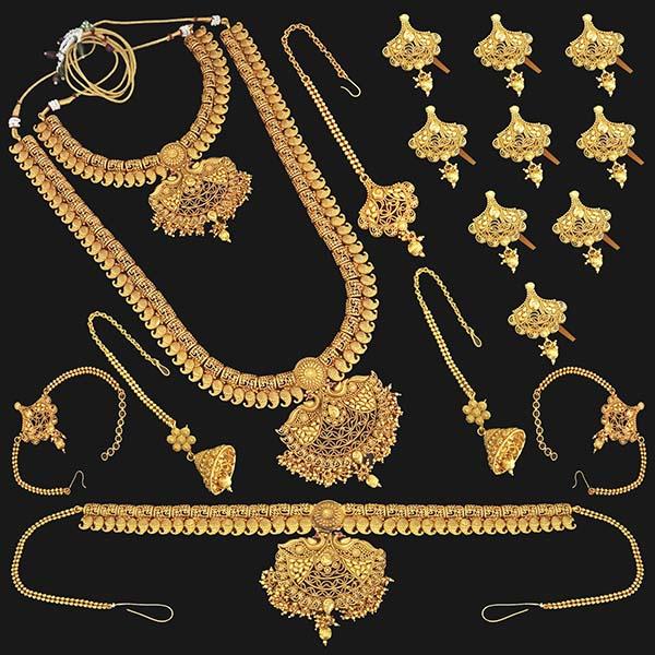 Shubham Pota Stone Copper Bridal Jewellery Set - FBK0094