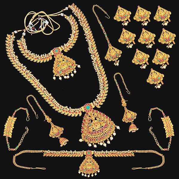 Shubham Pota Stone Copper Bridal Jewellery Set - FBK0095