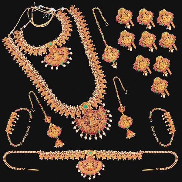 Shubham Pota Stone Copper Bridal Jewellery Set - FBK0096