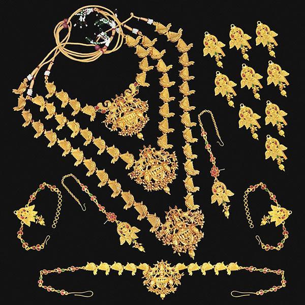 Shubham Pota Stone Copper Bridal Jewellery Set - FBK0097