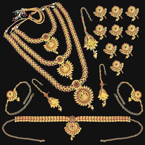 Shubham Pota Stone Copper Bridal Jewellery Set - FBK0098B