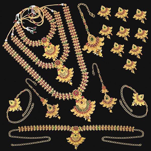 Shubham Pota Stone Copper Bridal Jewellery Set - FBK0099B