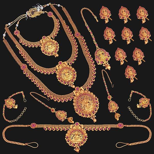 Shubham Pota Stone Copper Bridal Jewellery Set - FBK0101