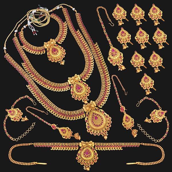 Shubham Pota Stone Copper Bridal Jewellery Set - FBK0102