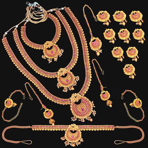 Shubham Pota Stone Copper Bridal Jewellery Set - FBK0104