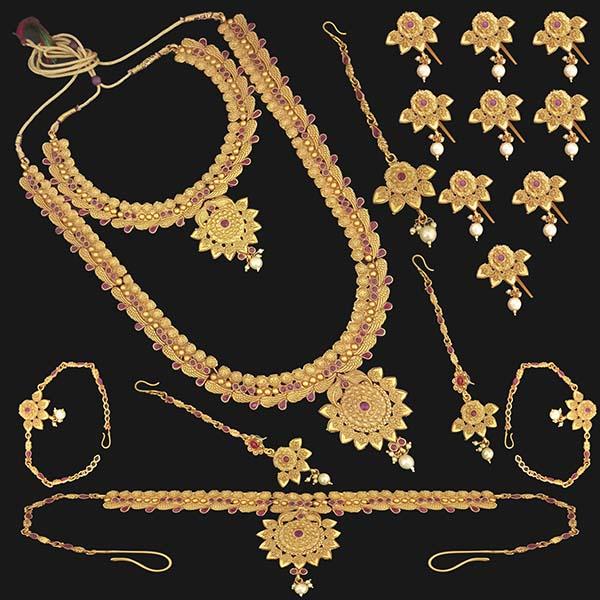 Shubham Pota Stone Copper Bridal Jewellery Set - FBK0105