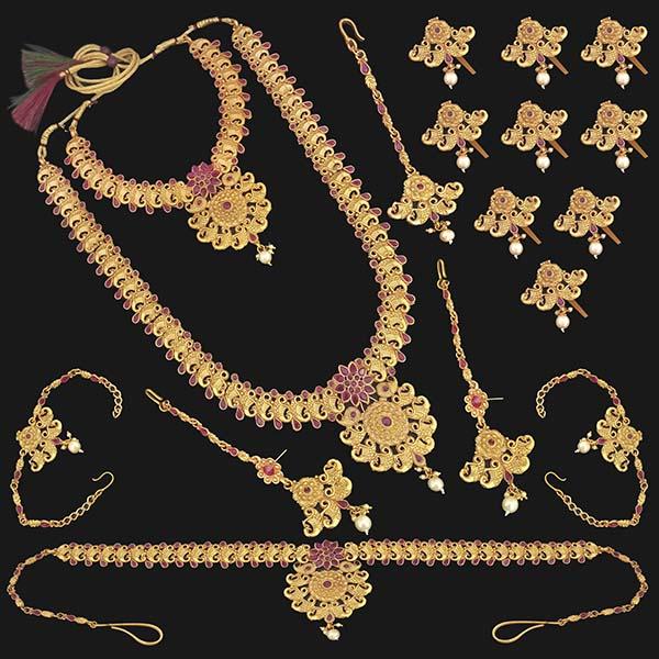 Shubham Pota Stone Copper Bridal Jewellery Set - FBK0106