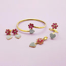 Pralhad AD Stone Earrings, Kada, Pendant And Ring - FBP0041C