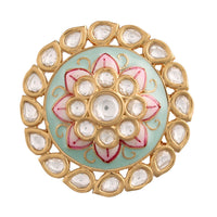 Etnico Gold-Plated Brass Meena Work Finger Ring (Women) - FL167Min