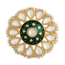 Etnico Gold-Plated Brass Meena Work Finger Ring (Women) - FL168G
