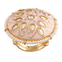 Etnico Gold-Plated Meena Work Finger Ring (Women) - FL173Pi