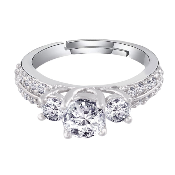 Etnico Silver-Plated Adjustable Ring (Women)- FL177W