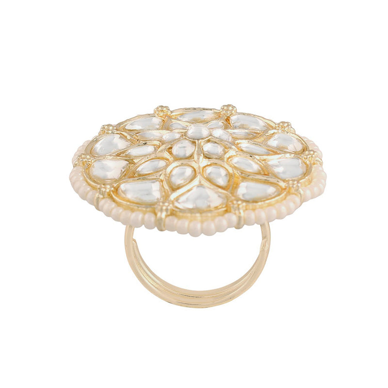 Etnico Gold-Plated Brass Adjustable Ring (Women)