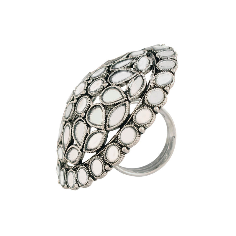 Etnico Silver-Plated Brass Adjustable Ring (Women)