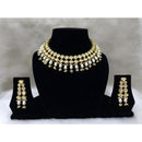 Tarangavi White Beads And Kundan Choker Necklace Set - FNV2057