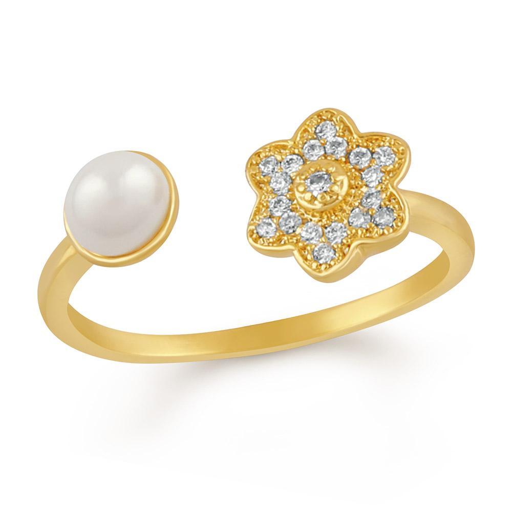 Mahi Floral Love Adjustable Finger ring