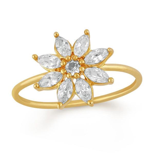 Mahi Floral love marquise petals Finger ring