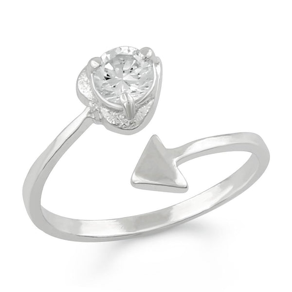 Bhavi Jewels Silver Plated Austrian Stone Adjustable Ring