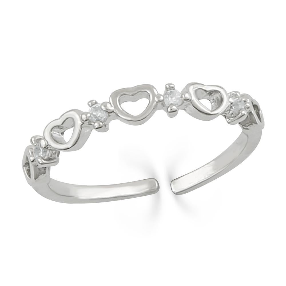 Mahi Adjustable Heart Link Crystal Finger Ring