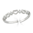 Mahi Adjustable Heart Link Crystal Finger Ring