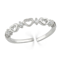 Mahi Adjustable Heart Link Crystal Finger Ring