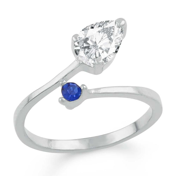 Mahi Adjustable Beautiful Solitaire Crystal Finger Ring