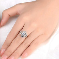 Mahi Floral Finger Ring with Crystal