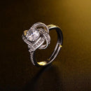 Mahi Floral Finger Ring with Crystal