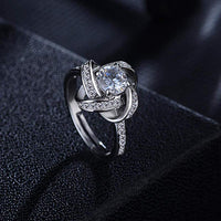 Mahi Floral Finger Ring with Crystal