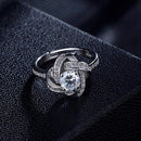 Mahi Floral Finger Ring with Crystal